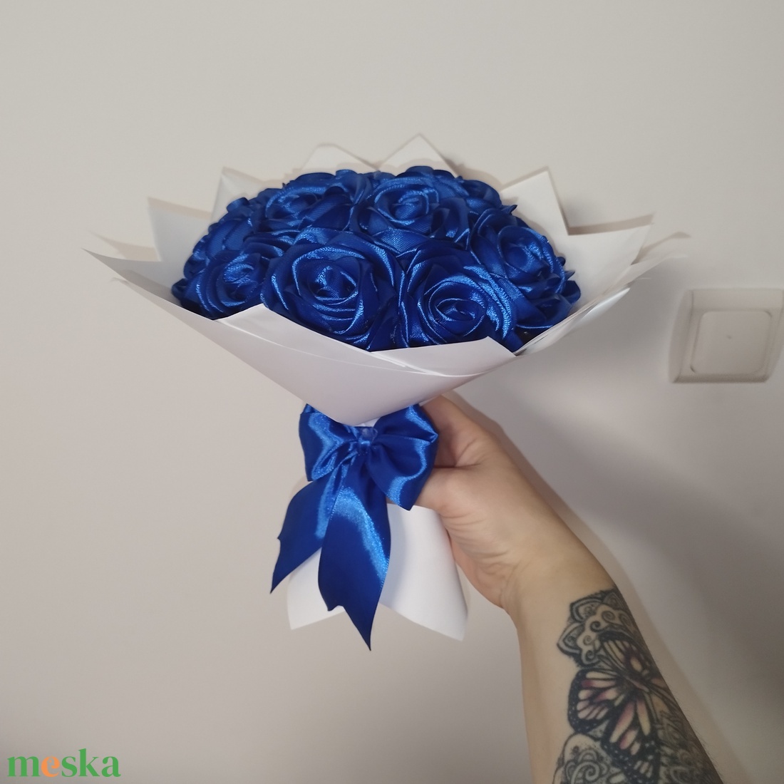 Királykék rózsa csokor  - otthon & életmód - virágdekoráció - virágok - virágcsokor - Meska.hu