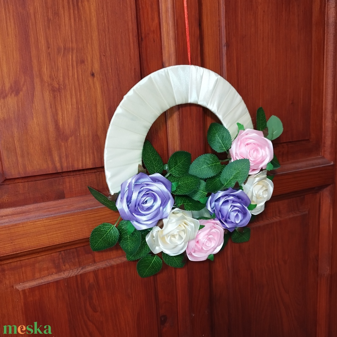 Rózsás kopogtató  - otthon & életmód - dekoráció - ajtó- és ablak dekoráció - ajtódísz & kopogtató - Meska.hu