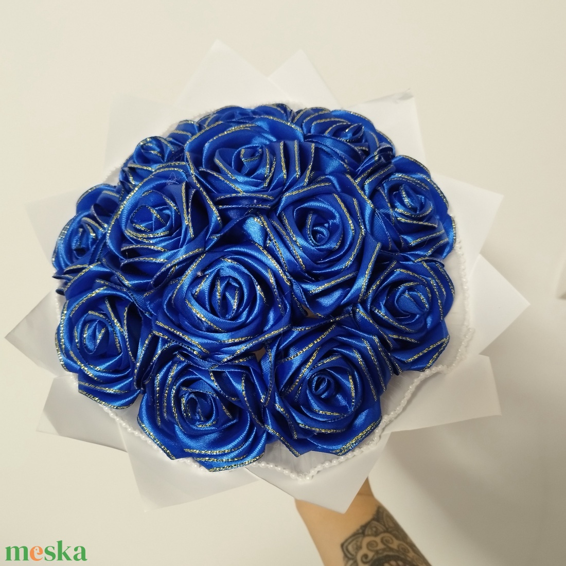 Királykék rózsa csokor  - otthon & életmód - virágdekoráció - virágok - virágcsokor - Meska.hu