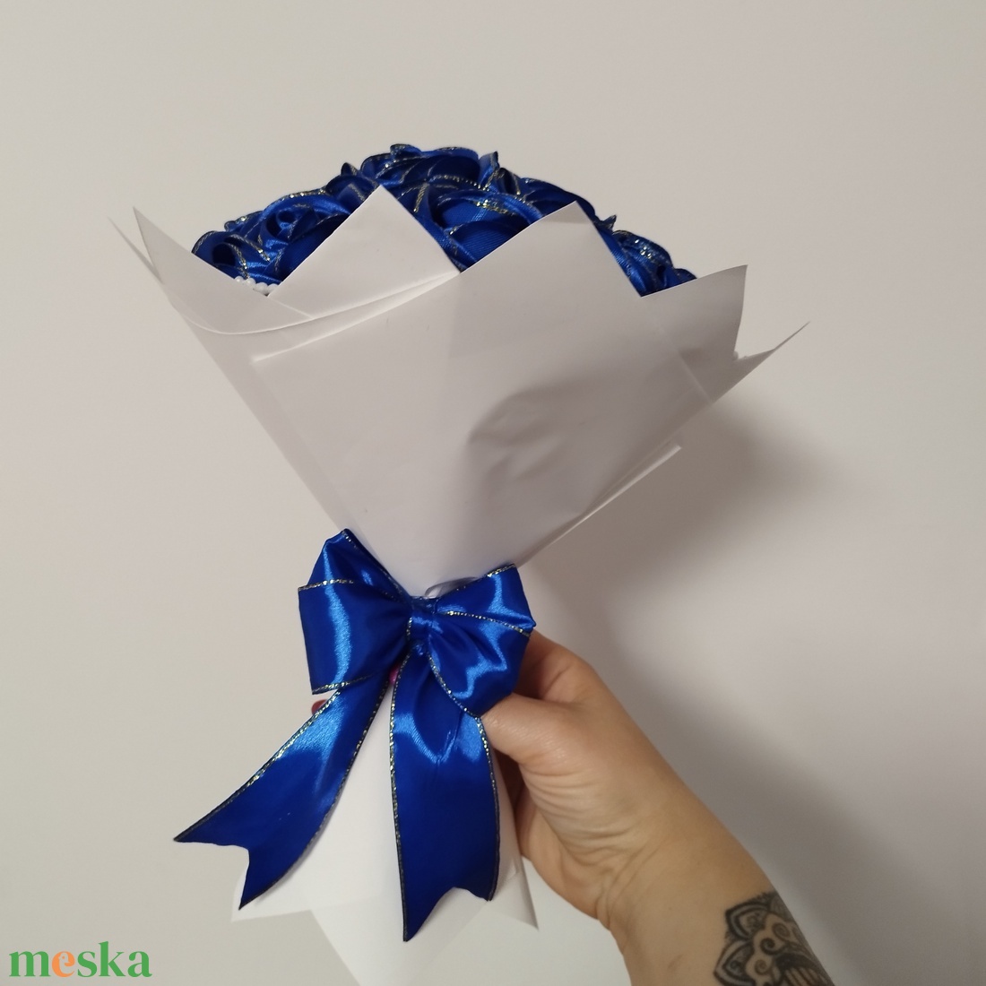 Királykék rózsa csokor  - otthon & életmód - virágdekoráció - virágok - virágcsokor - Meska.hu