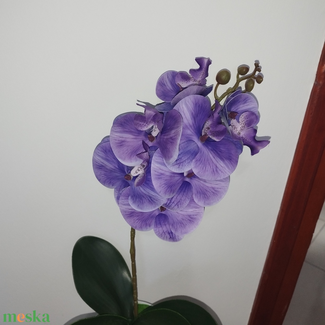 Lila orchidea kaspóban - otthon & életmód - virágdekoráció - virágdíszek - virágdísz kaspóban - Meska.hu