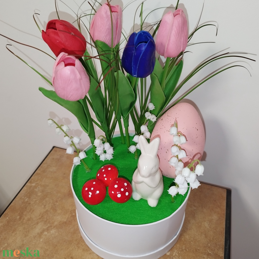 Húsvéti box  - ünnepi díszek, dekorációk - húsvéti díszek és dekorációk - húsvéti virágos díszek - Meska.hu