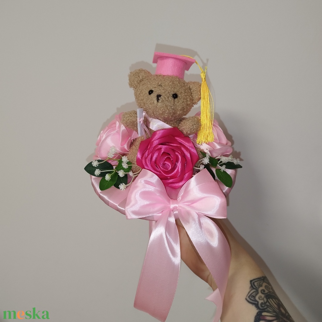 Ballagási macis csokor  - otthon & életmód - virágdekoráció - virágok - virágcsokor - Meska.hu