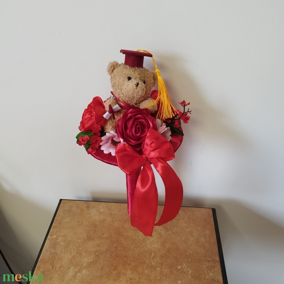 Ballagási macis csokor  - otthon & életmód - virágdekoráció - virágok - virágcsokor - Meska.hu