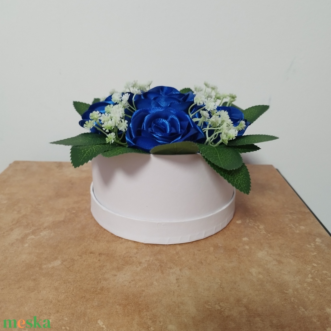 Kék rózsa box  - otthon & életmód - virágdekoráció - virágok - virágbox - Meska.hu
