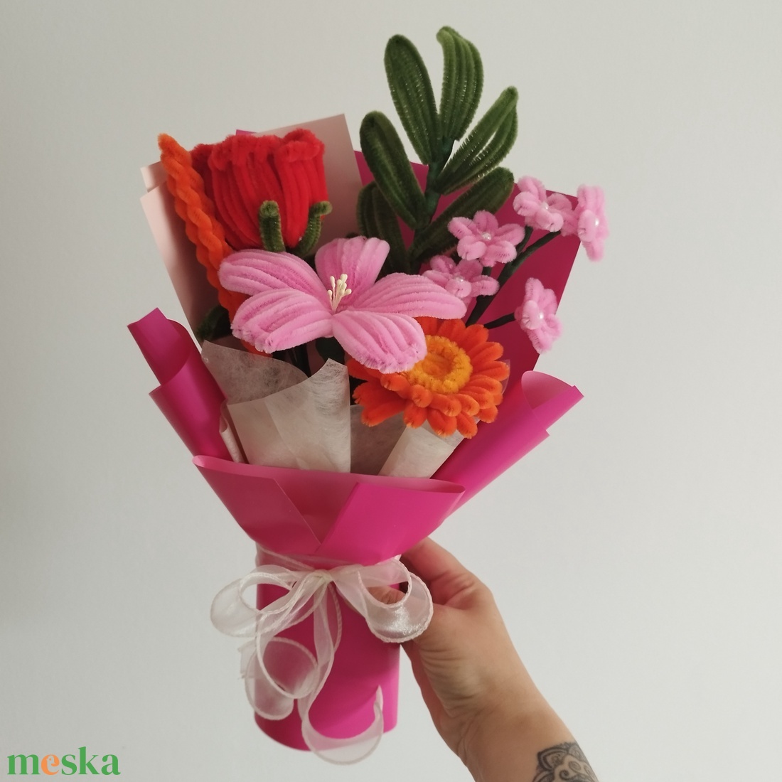 Zsenilia virág csokor  - otthon & életmód - virágdekoráció - virágok - virágcsokor - Meska.hu