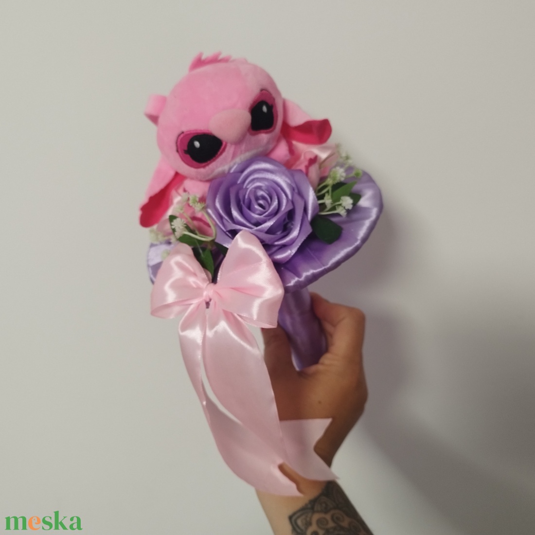 Stich-es ballagási csokor  - otthon & életmód - virágdekoráció - virágok - virágcsokor - Meska.hu