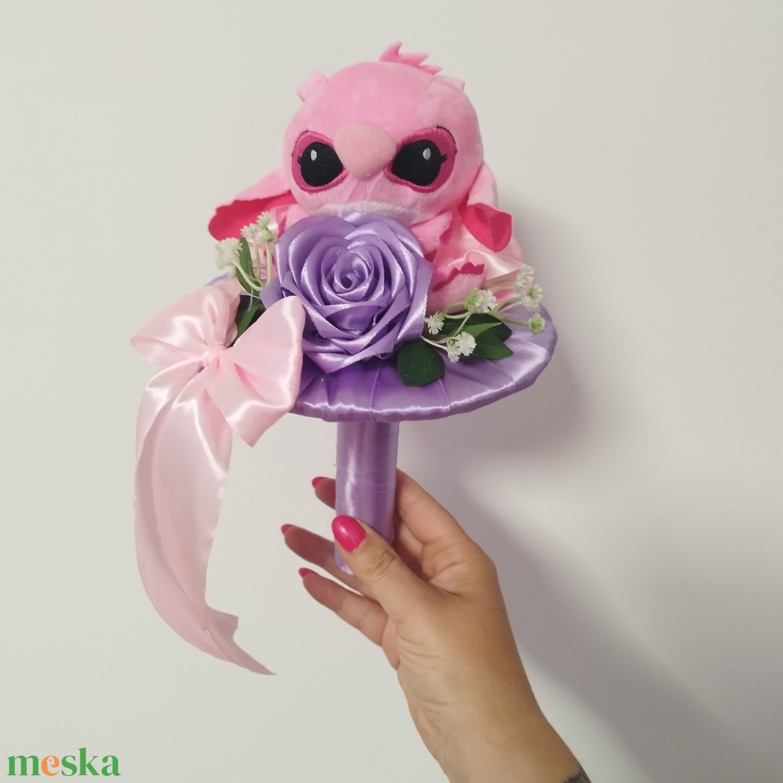 Stich-es ballagási csokor  - otthon & életmód - virágdekoráció - virágok - virágcsokor - Meska.hu