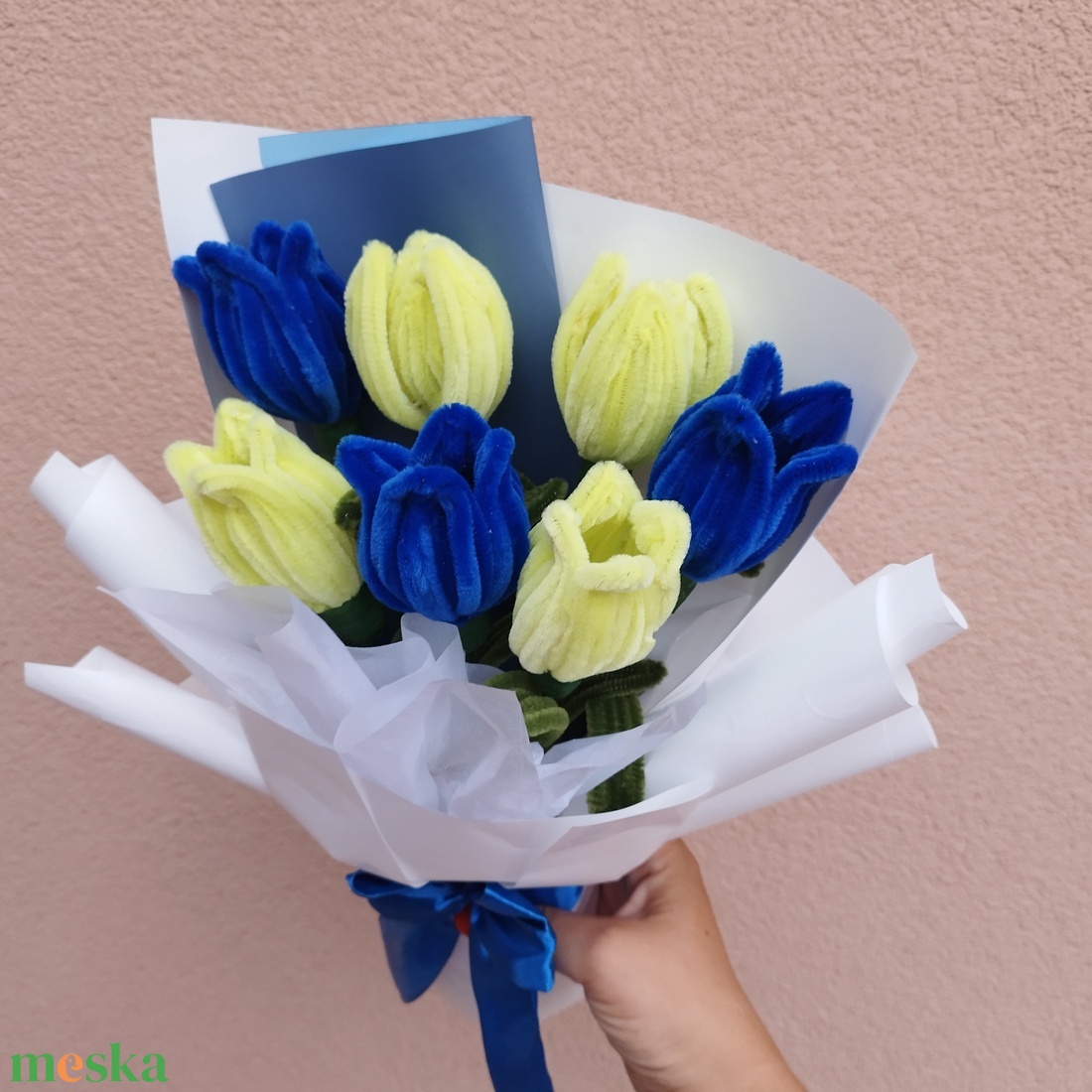 Tulipán csokor zseniliából  - otthon & életmód - virágdekoráció - virágok - virágcsokor - Meska.hu