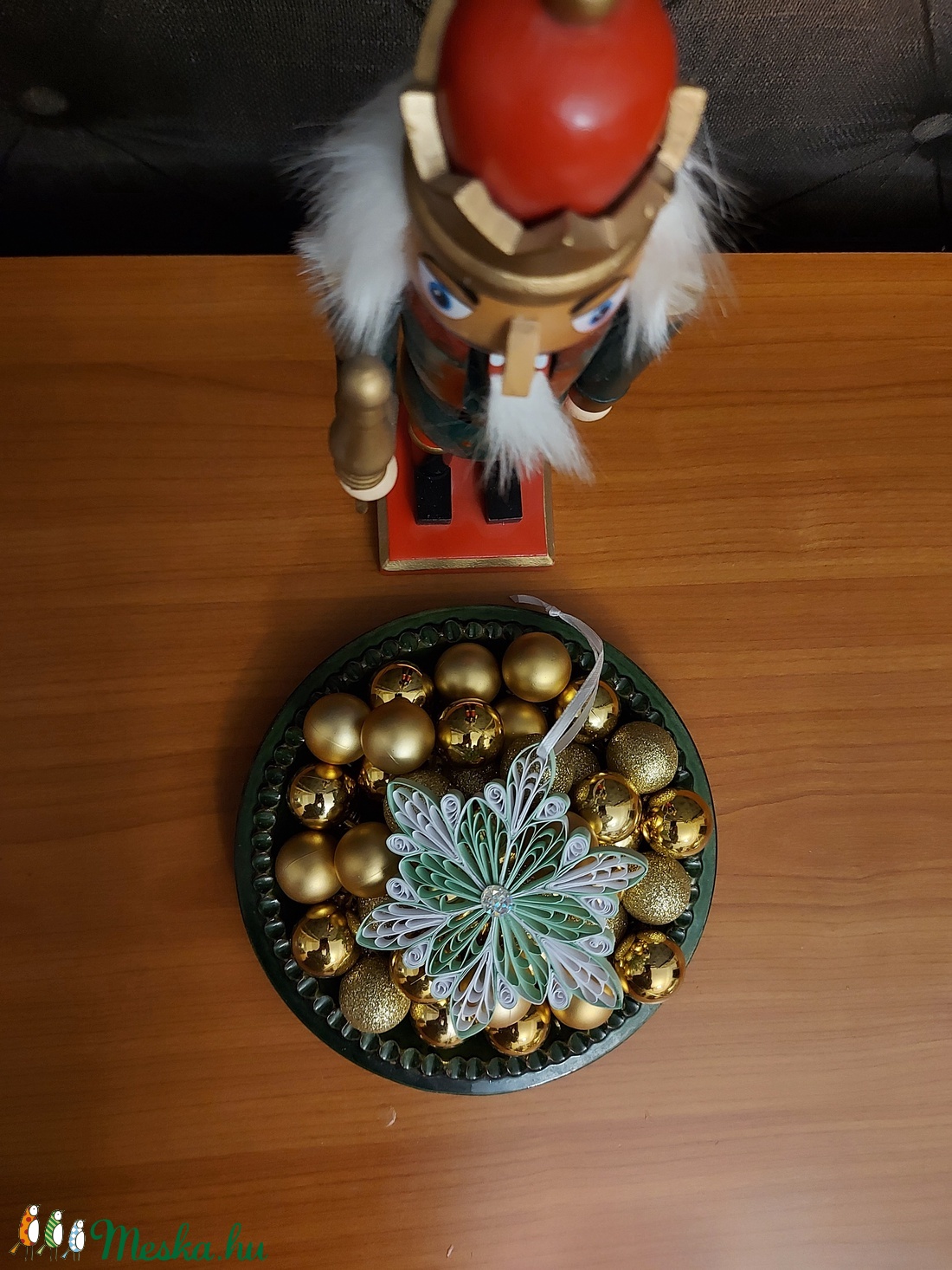  karácsonyfa dísz menta hópehely - karácsony - Meska.hu