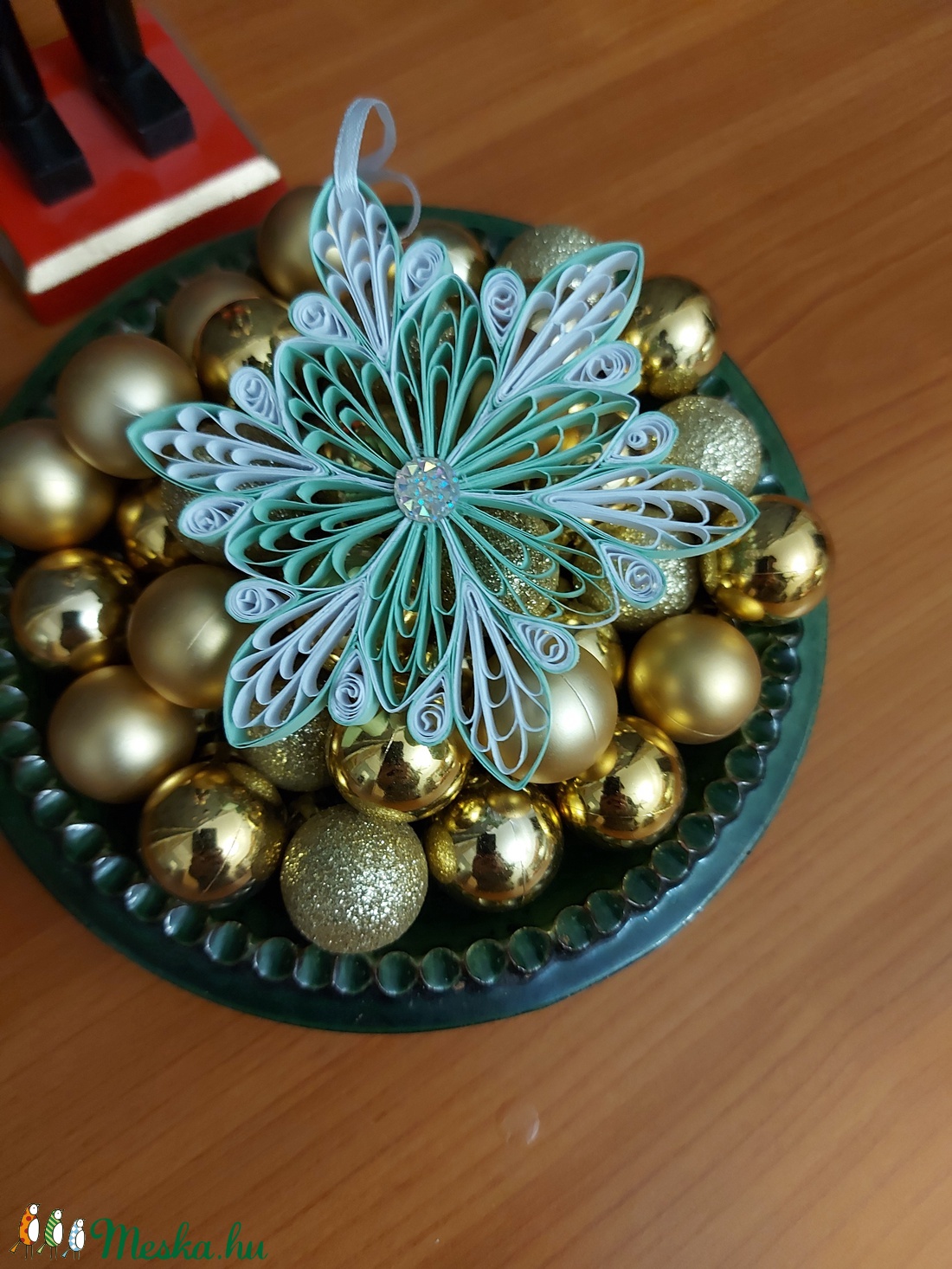  karácsonyfa dísz menta hópehely - karácsony - Meska.hu