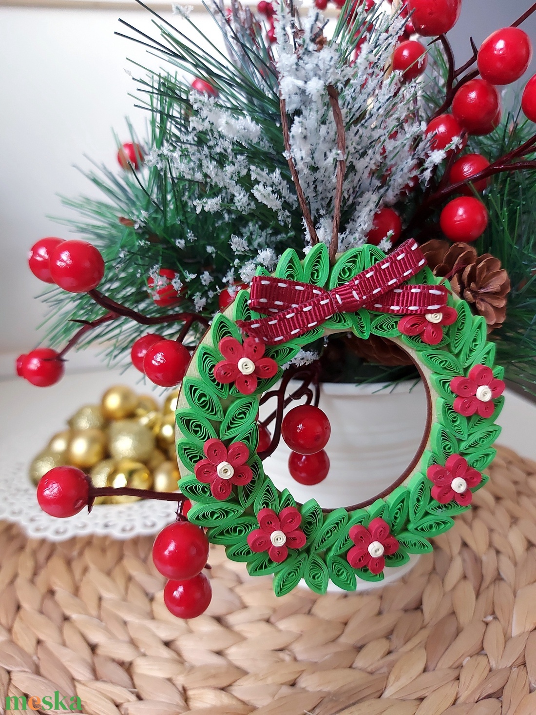Mini koszorú - karácsony - karácsonyi lakásdekoráció - karácsonyi ajtódíszek - Meska.hu Mini koszorú - karácsony - karácsonyi lakásdekoráció - karácsonyi ajtódíszek - Meska.hu