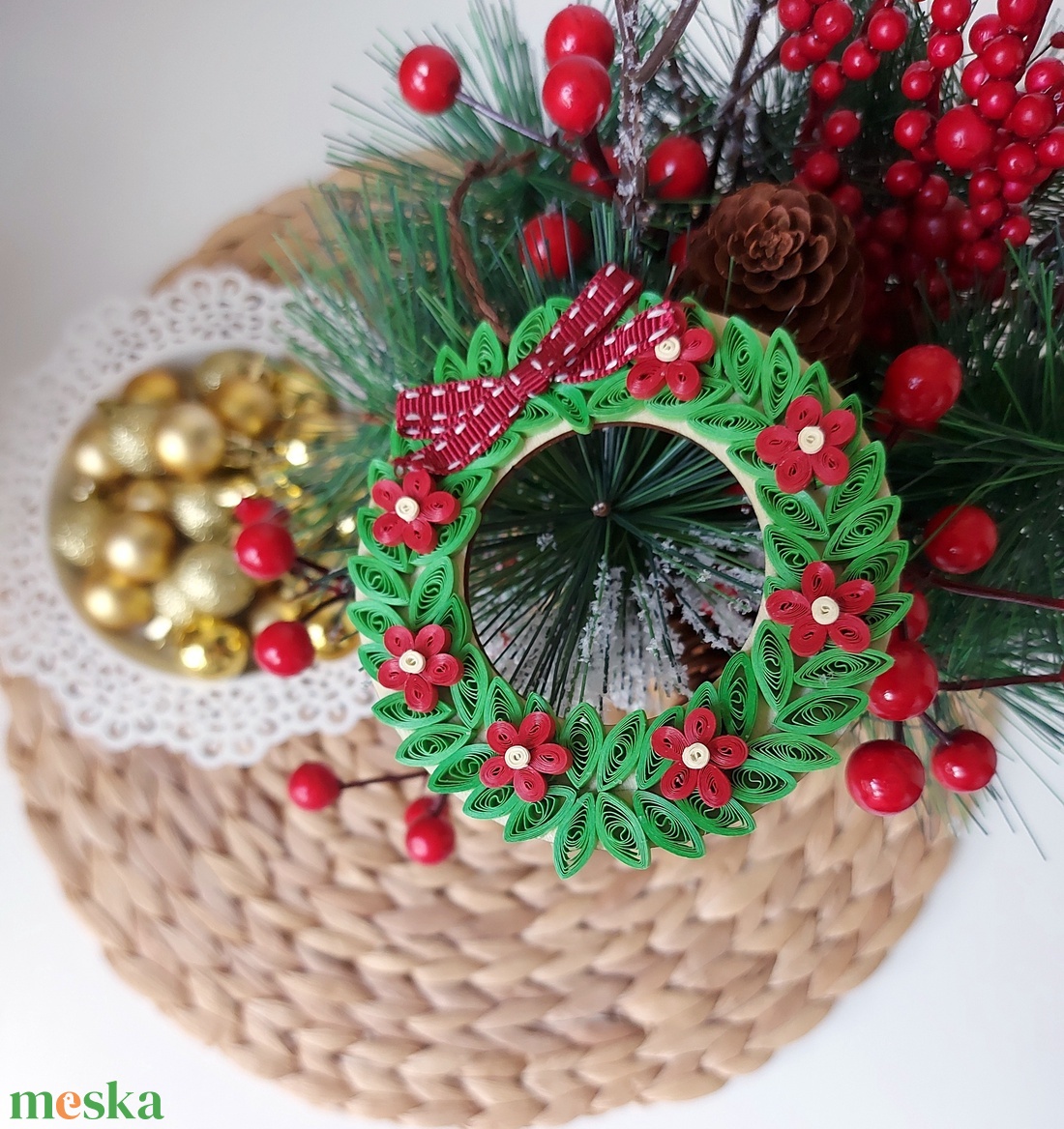Mini koszorú - karácsony - karácsonyi lakásdekoráció - karácsonyi ajtódíszek - Meska.hu Mini koszorú - karácsony - karácsonyi lakásdekoráció - karácsonyi ajtódíszek - Meska.hu