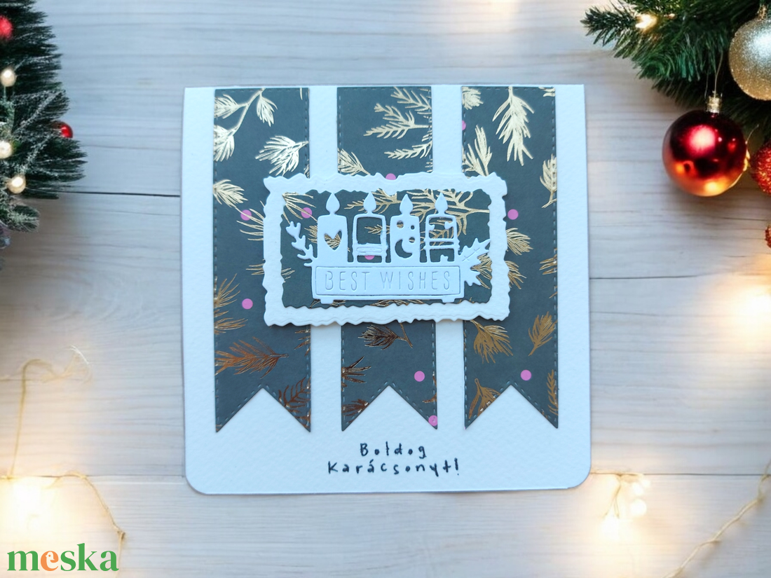 Karácsonyi képeslap - advent zöld - karácsony - karácsonyi ajándékozás - karácsonyi képeslap, üdvözlőlap, ajándékkísérő - Meska.hu