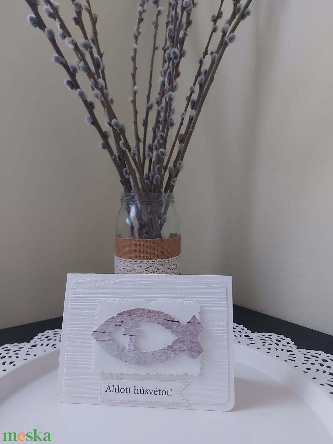 Húsvéti képeslap - húsvéti halas - otthon & életmód - papír, írószer - ajándékozás kellékei - képeslap, üdvözlőlap - Meska.hu