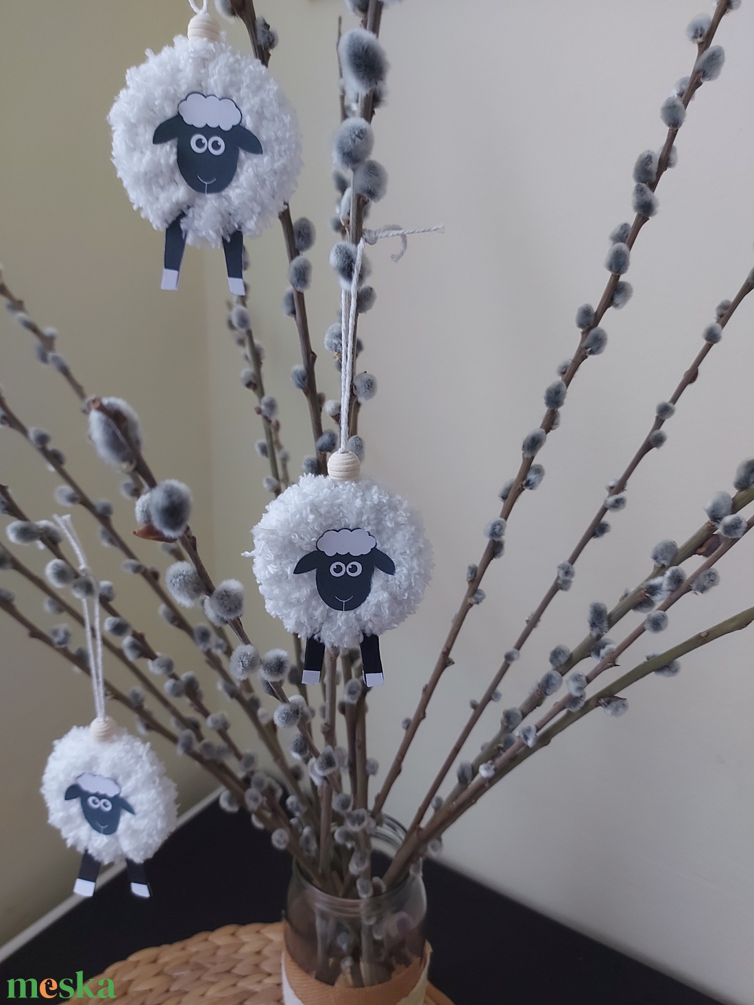 Húsvéti akasztós dísz szett- bárányok 1. - otthon & életmód - dekoráció - fali és függő dekoráció - függődísz - Meska.hu