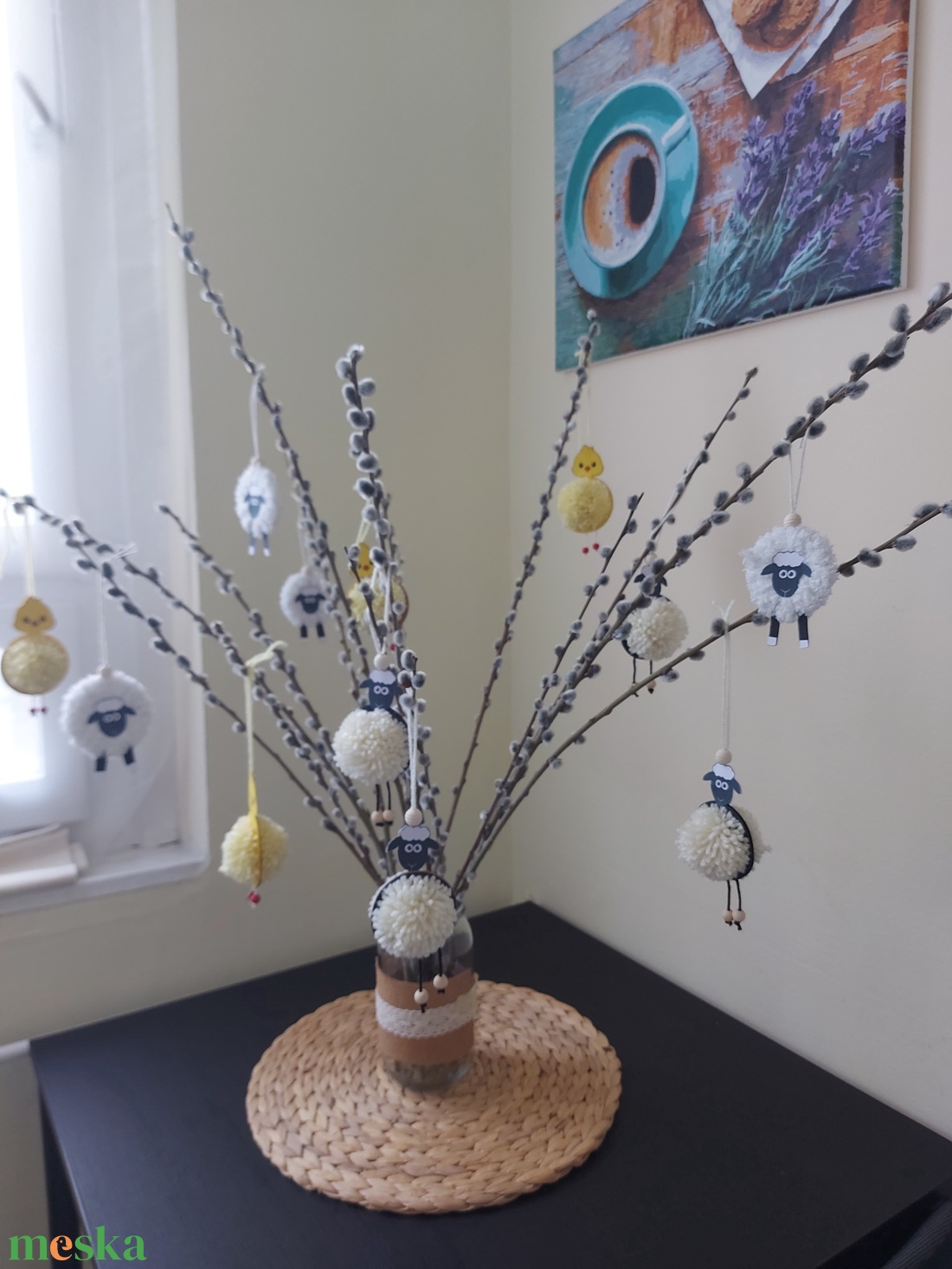 Húsvéti akasztós dísz szett- csibe - otthon & életmód - dekoráció - fali és függő dekoráció - függődísz - Meska.hu