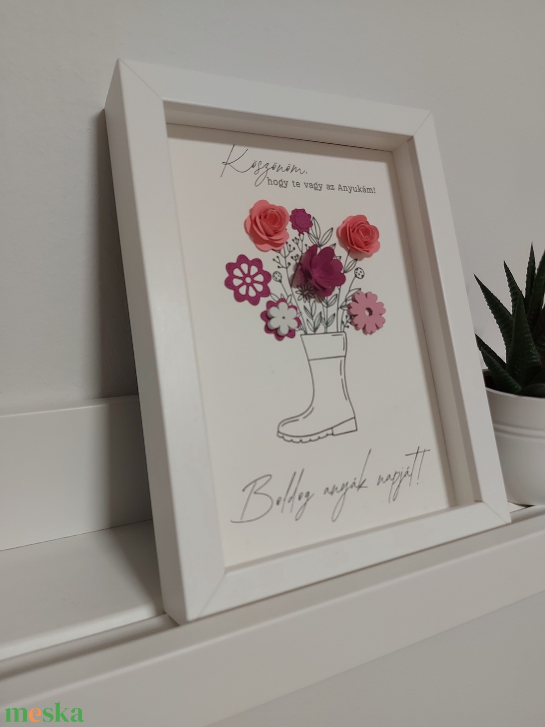 Anyák napi képkeret 1. - csizmás - otthon & életmód - dekoráció - kép & falikép - 3d képek - Meska.hu