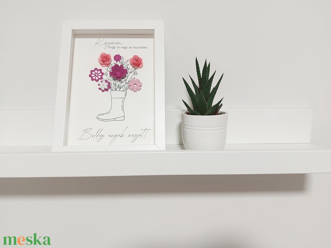 Anyák napi képkeret 1. - csizmás - otthon & életmód - dekoráció - kép & falikép - 3d képek - Meska.hu