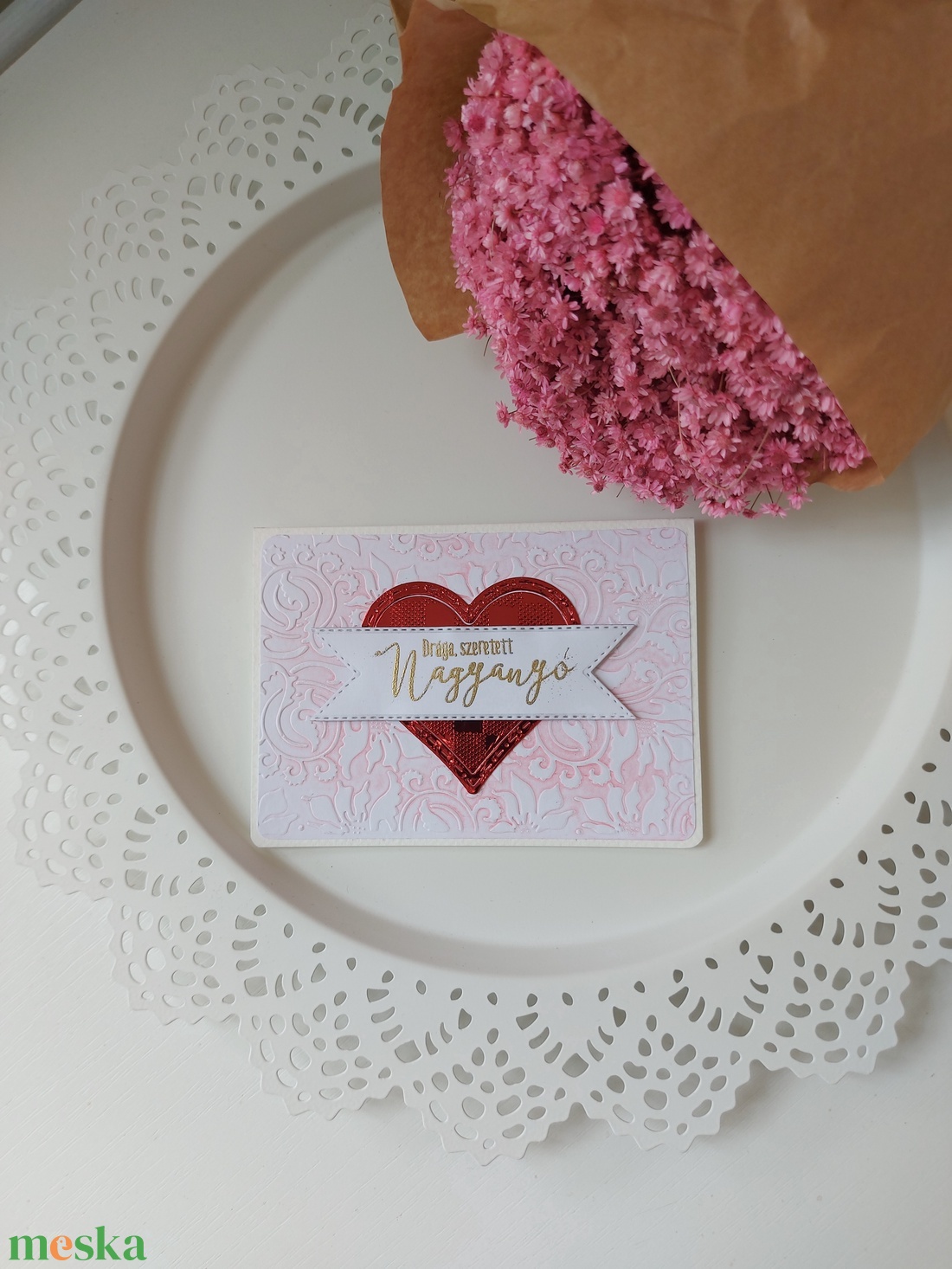 Szíves Nagymama képeslap 1. - otthon & életmód - papír, írószer - ajándékozás kellékei - képeslap, üdvözlőlap - Meska.hu