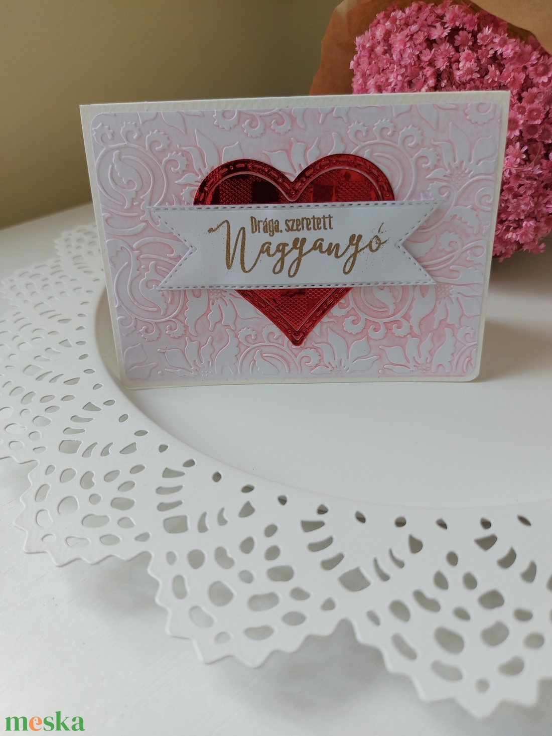 Szíves Nagymama képeslap 1. - otthon & életmód - papír, írószer - ajándékozás kellékei - képeslap, üdvözlőlap - Meska.hu