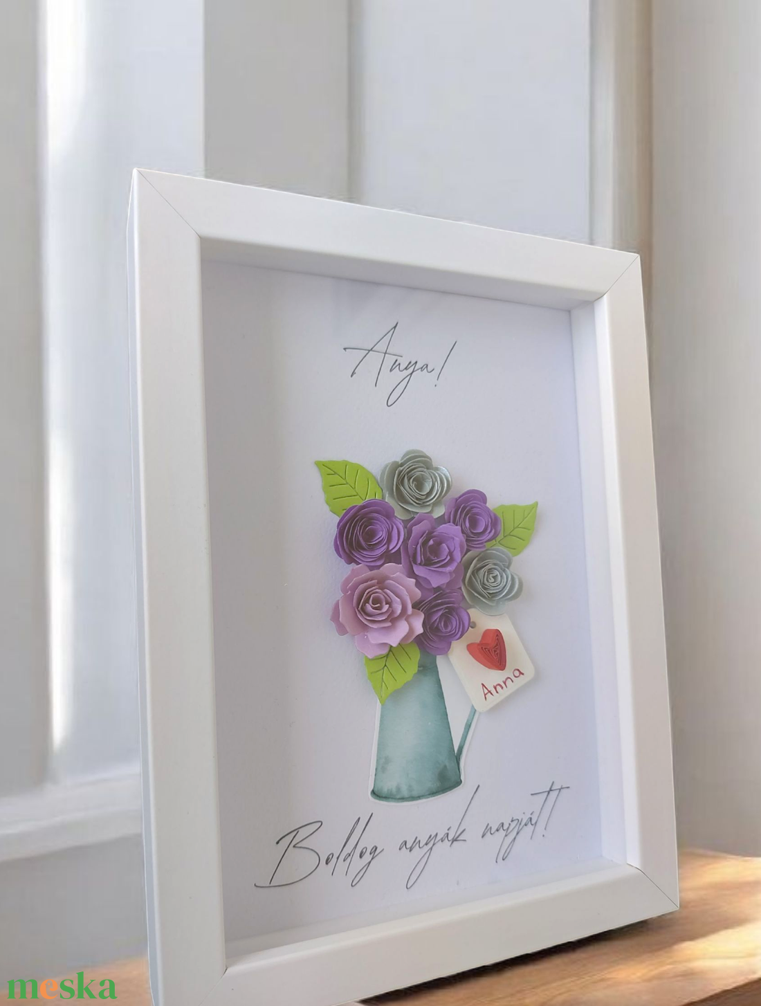 Anyák napi képkeret 2. - lila névre szóló - otthon & életmód - dekoráció - kép & falikép - 3d képek - Meska.hu