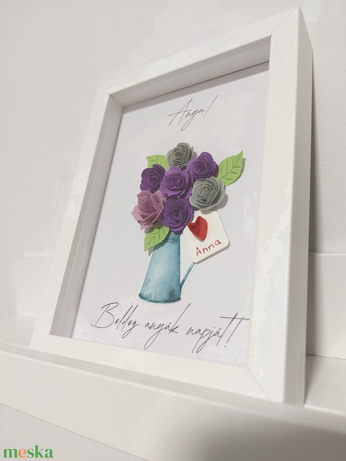Anyák napi képkeret 2. - lila névre szóló - otthon & életmód - dekoráció - kép & falikép - 3d képek - Meska.hu