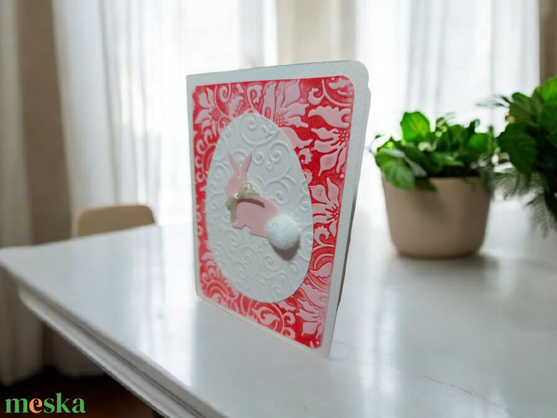 Húsvéti képeslap - nyuszi tojásban - otthon & életmód - papír, írószer - ajándékozás kellékei - képeslap, üdvözlőlap - Meska.hu