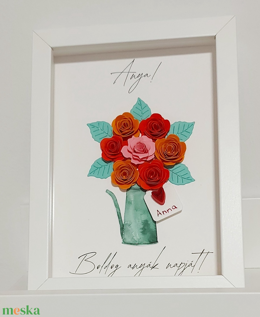 Anyák napi képkeret 3. - narancs névre szóló - otthon & életmód - dekoráció - kép & falikép - 3d képek - Meska.hu