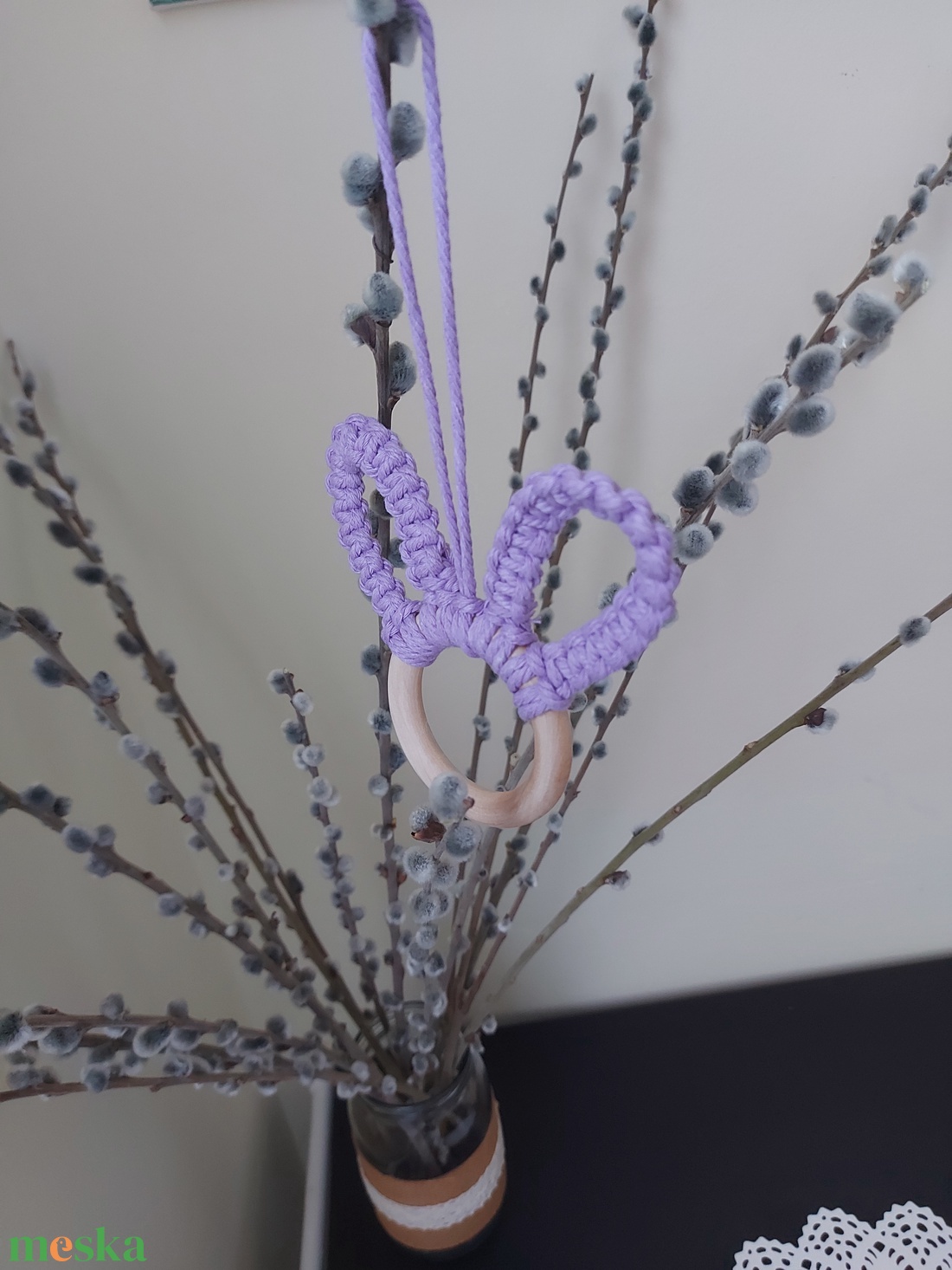 Makramé húsvéti dísz - szett - otthon & életmód - dekoráció - fali és függő dekoráció - függődísz - Meska.hu