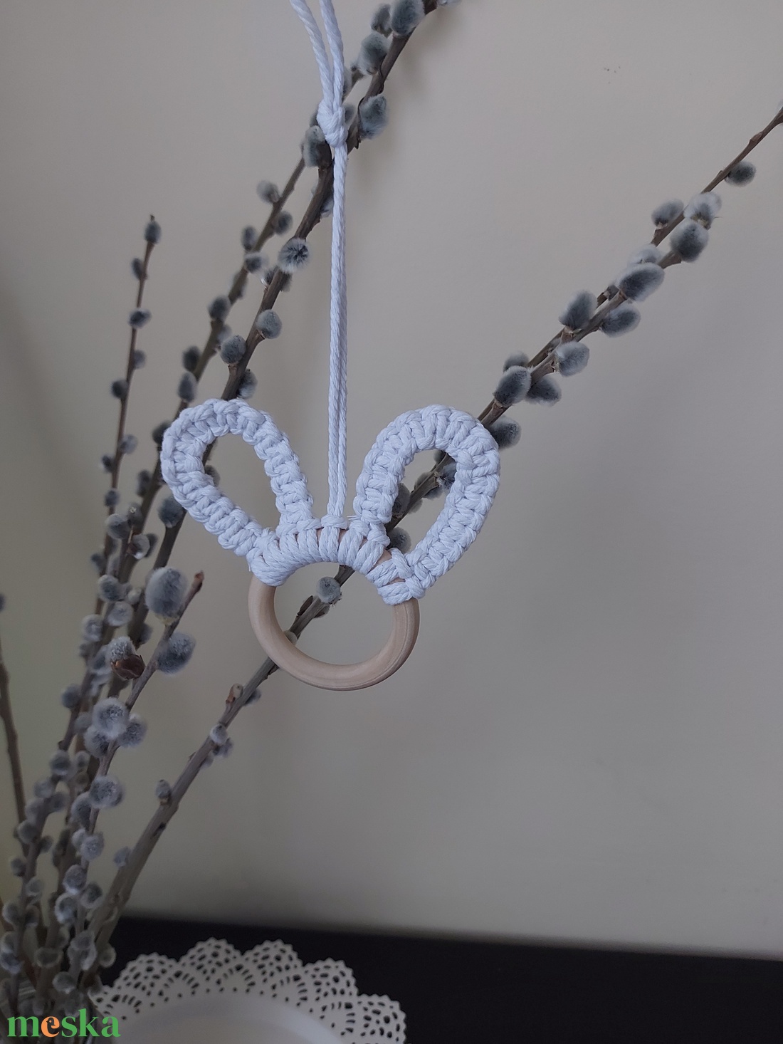 Makramé húsvéti dísz - szett - otthon & életmód - dekoráció - fali és függő dekoráció - függődísz - Meska.hu