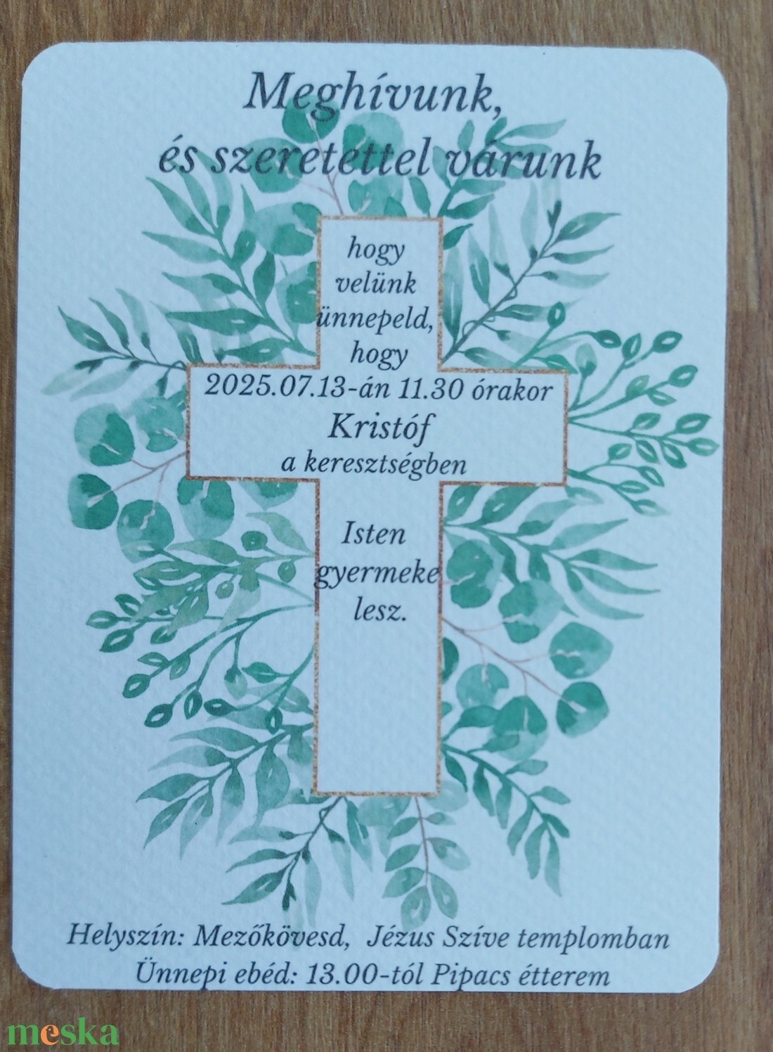 Keresztelési meghívó - leveles - otthon & életmód - papír, írószer - ajándékozás kellékei - meghívó - Meska.hu Keresztelési meghívó - leveles - otthon & életmód - papír, írószer - ajándékozás kellékei - meghívó - Meska.hu