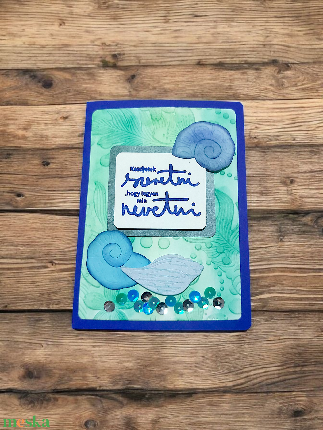 Képeslap - tengeri kagylós - otthon & életmód - papír, írószer - ajándékozás kellékei - képeslap, üdvözlőlap - Meska.hu