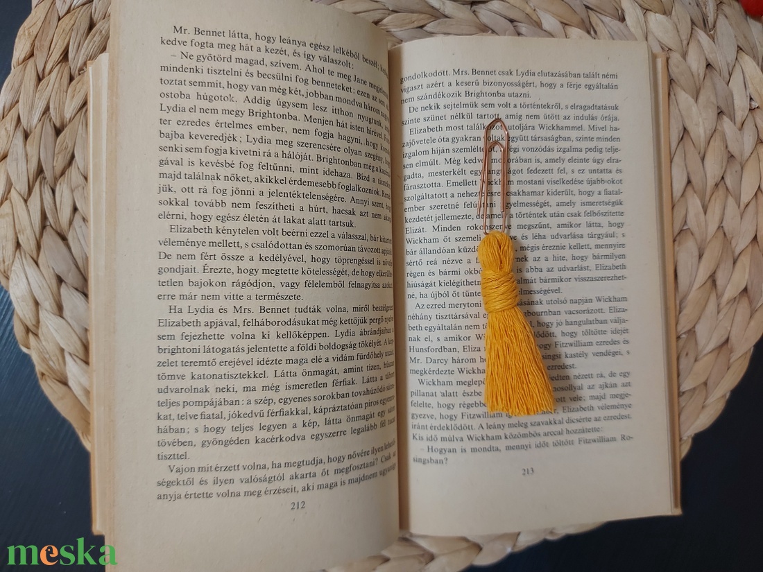 Makramé bojtos könyvjelző - sárga - könyv & zene - könyvjelző - Meska.hu