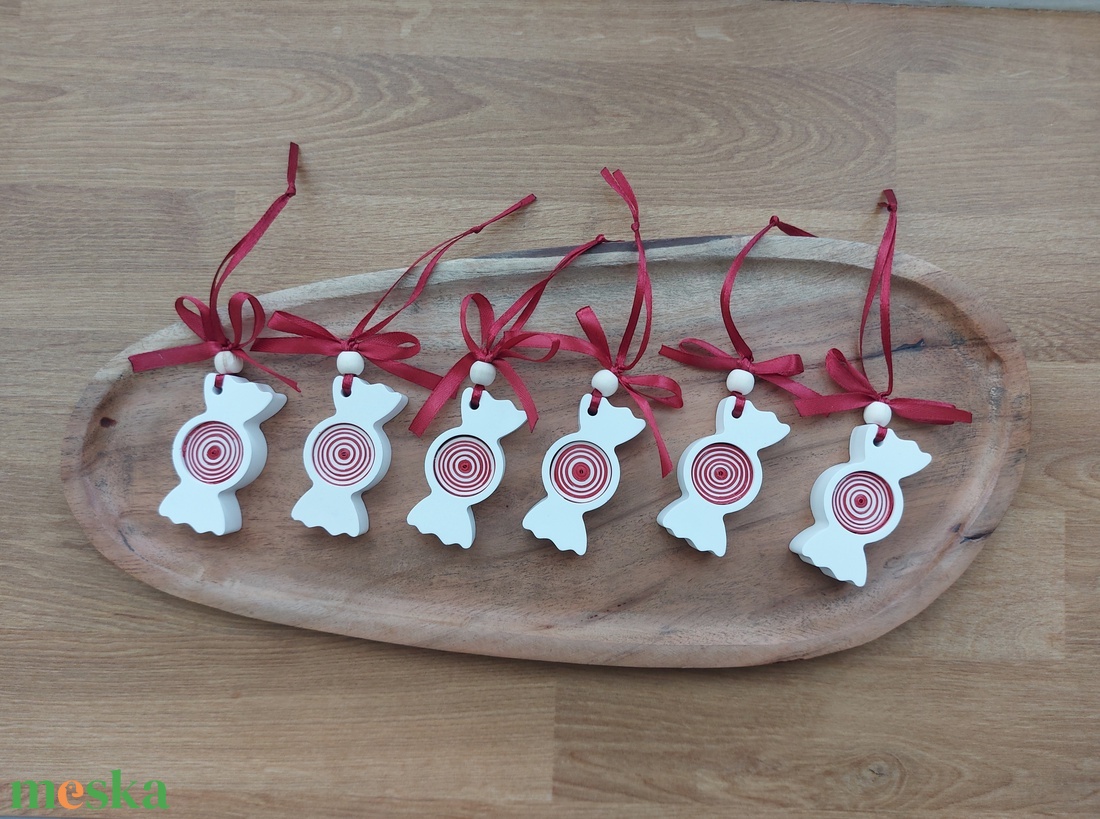 Szaloncukor karácsonyfadísz gipsz, kerámia - karácsony - karácsonyi lakásdekoráció - karácsonyfadíszek - Meska.hu