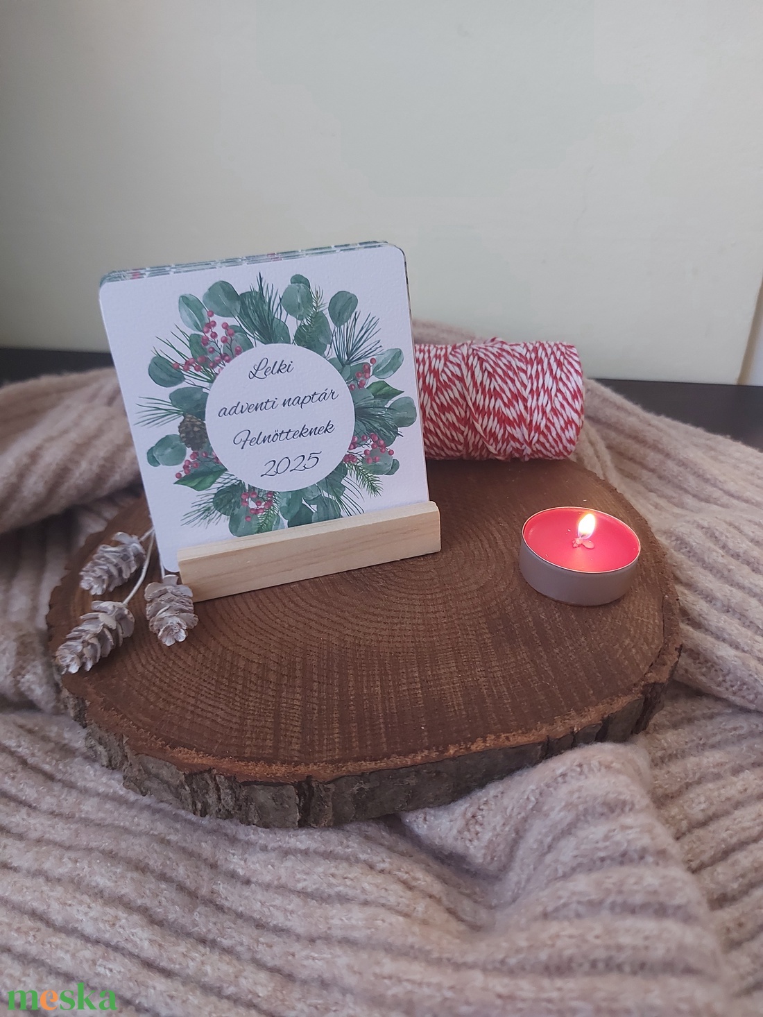 Lelki adventi naptár felnőtteknek - kártya állvánnyal egyedi felirattal - karácsony - adventi díszek - adventi naptár - Meska.hu