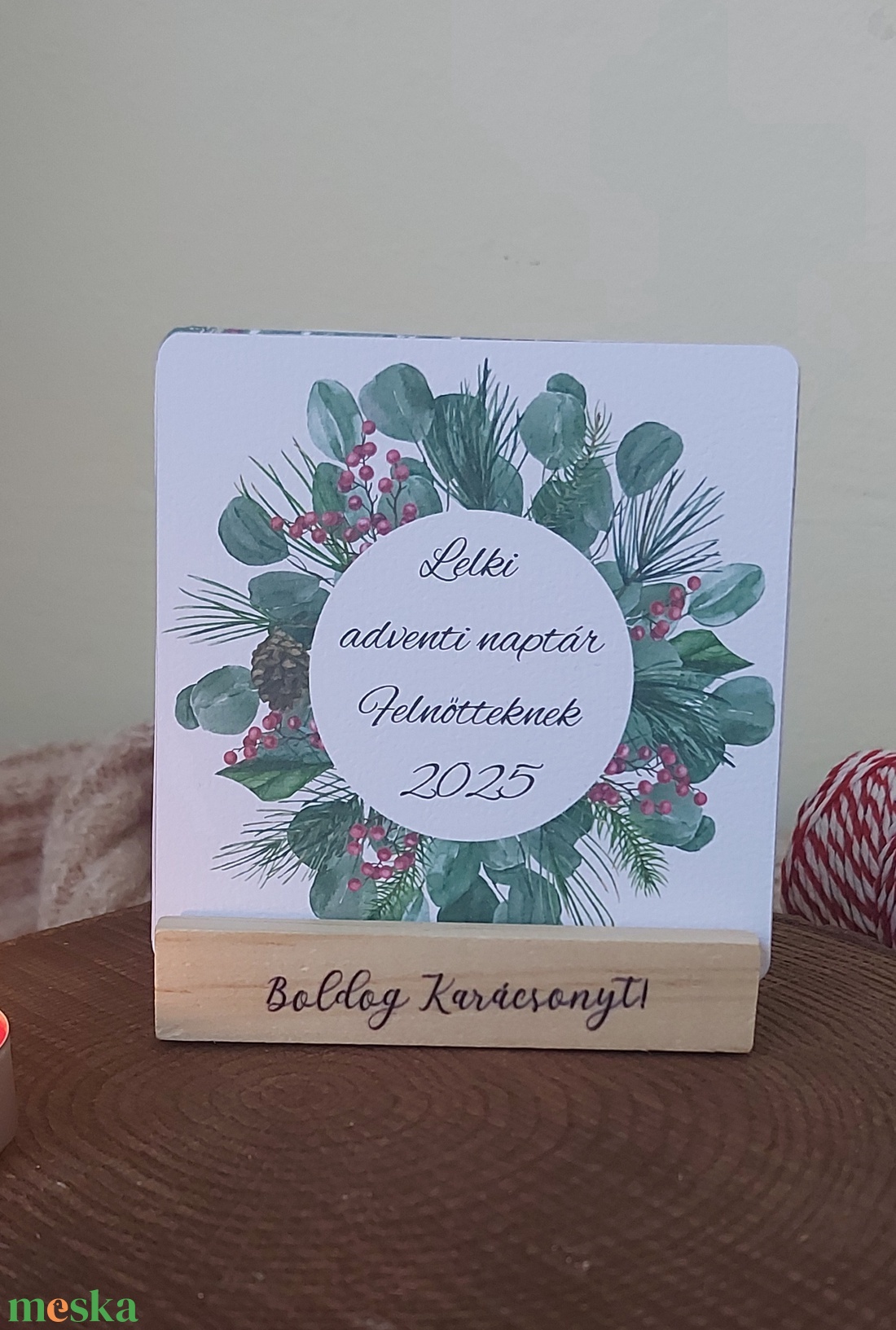 Lelki adventi naptár felnőtteknek - kártya állvánnyal egyedi felirattal - karácsony - adventi díszek - adventi naptár - Meska.hu
