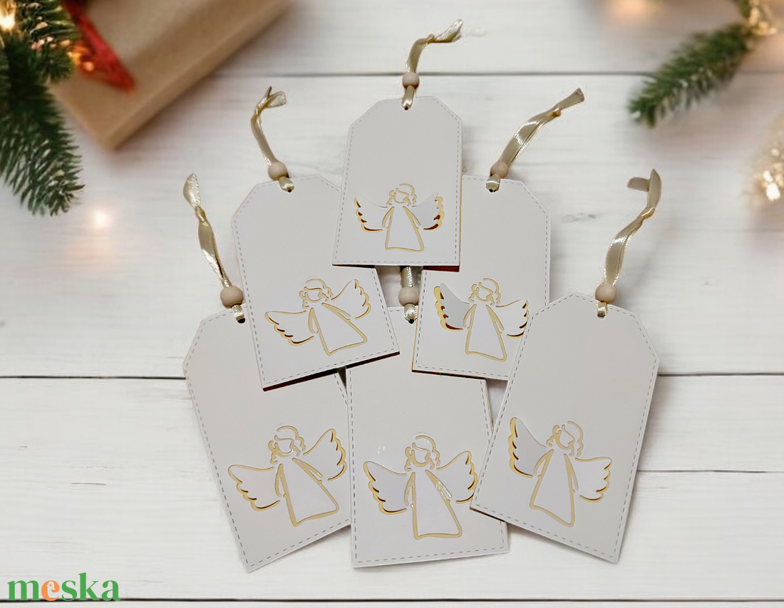 Ajándékkísérő kártya csomag - angyalka, angyal, őrangyal - karácsony - karácsonyi ajándékozás - karácsonyi képeslap, üdvözlőlap, ajándékkísérő - Meska.hu