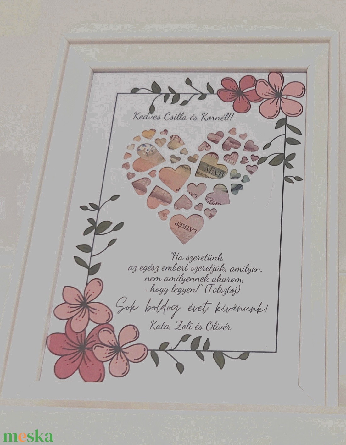 Esküvői pénzátadó képkeret - szívek 2. - esküvő - emlék & ajándék - nászajándék - esküvői pénzátadó képkeret - Meska.hu