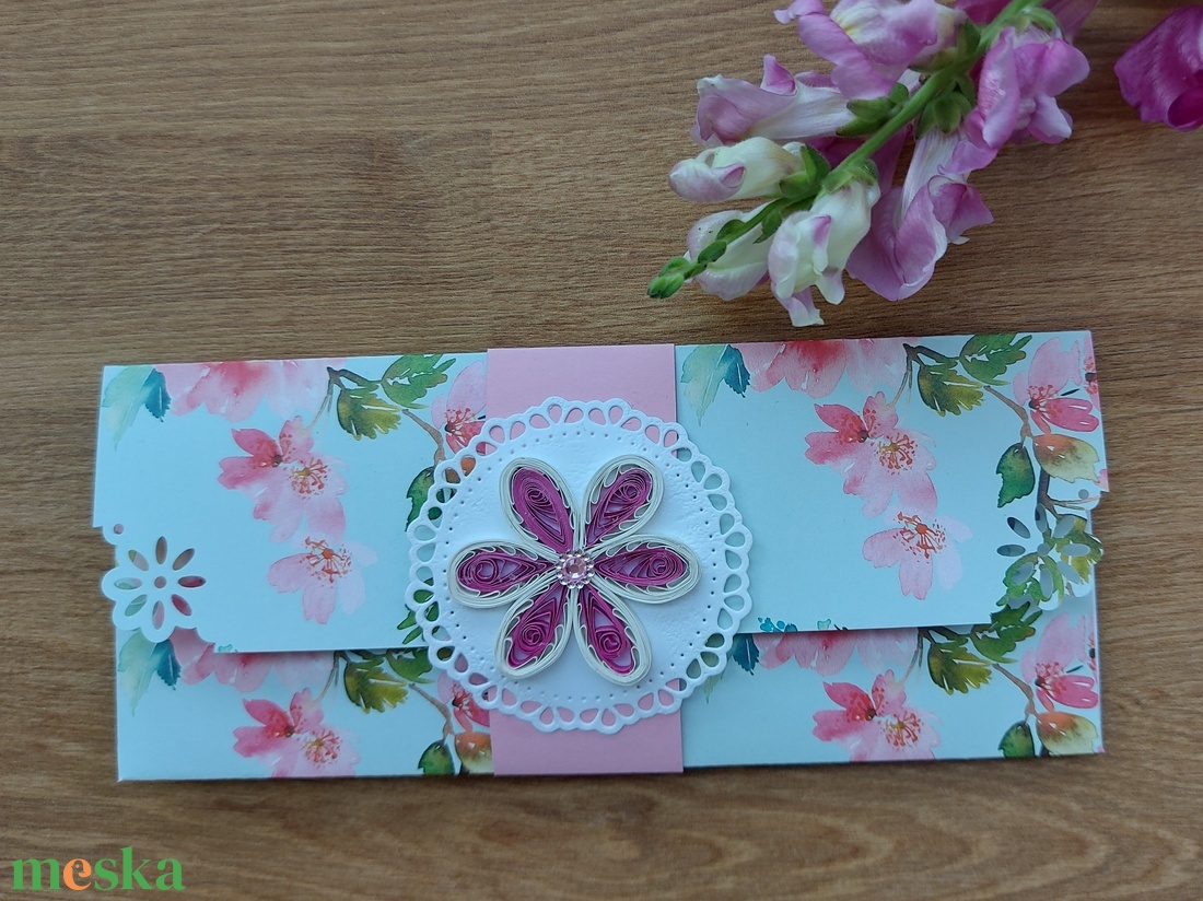 Pénzátadó boríték - cseresznyevirág - otthon & életmód - papír, írószer - ajándékozás kellékei - pénzátadó boríték - Meska.hu