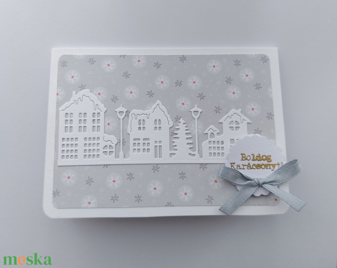 Karácsonyi képeslap - házak 1. - karácsony - karácsonyi ajándékozás - karácsonyi képeslap, üdvözlőlap, ajándékkísérő - Meska.hu