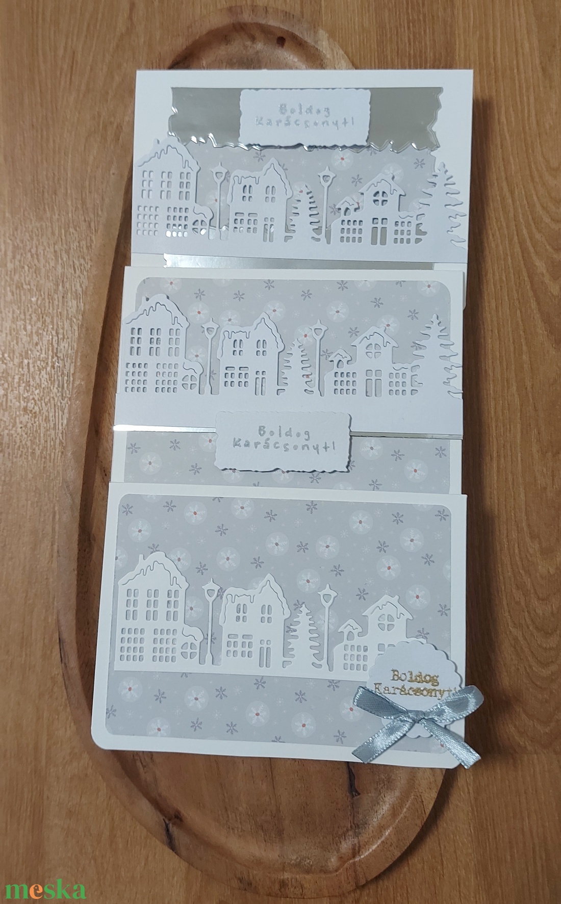 Karácsonyi képeslap - házak 3 db-os csomag - karácsony - karácsonyi ajándékozás - karácsonyi képeslap, üdvözlőlap, ajándékkísérő - Meska.hu