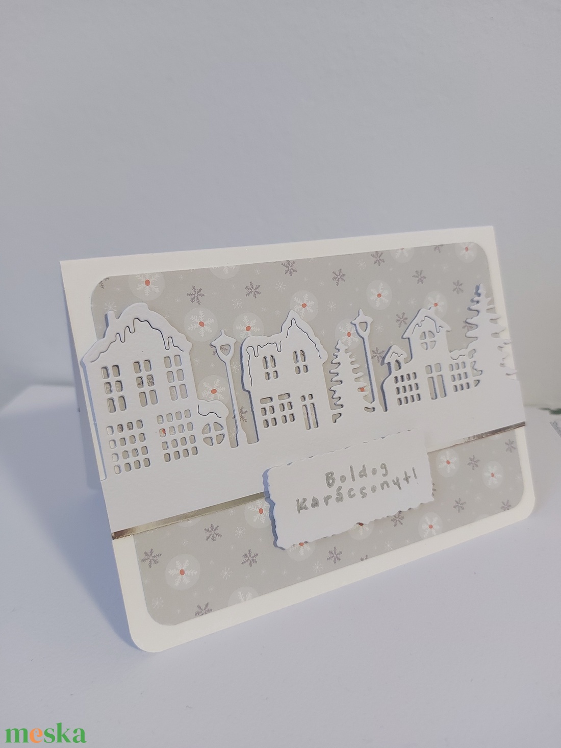 Karácsonyi képeslap - házak 2. - karácsony - karácsonyi ajándékozás - karácsonyi képeslap, üdvözlőlap, ajándékkísérő - Meska.hu
