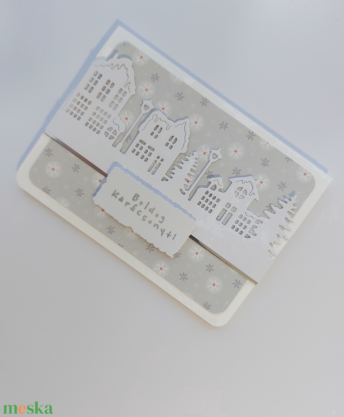 Karácsonyi képeslap - házak 2. - karácsony - karácsonyi ajándékozás - karácsonyi képeslap, üdvözlőlap, ajándékkísérő - Meska.hu