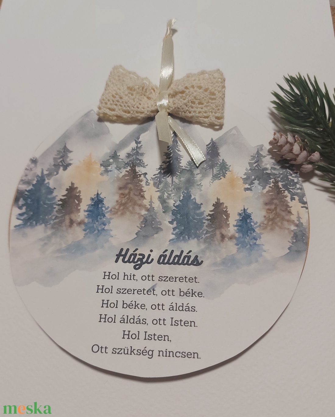 Házi áldás -Fenyves mini  - otthon & életmód - vallás - házi áldás - Meska.hu