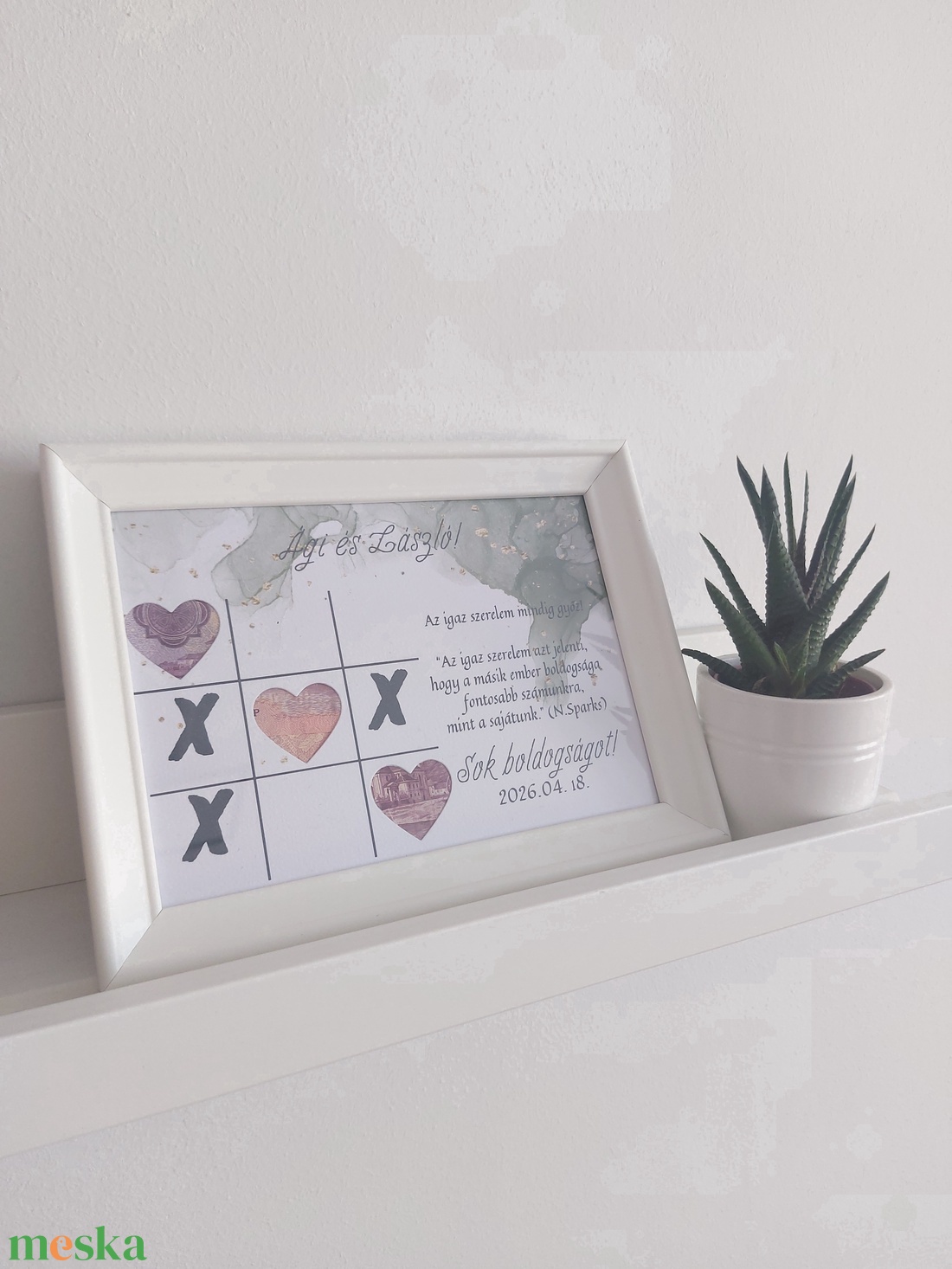 Esküvői pénzátadó képkeret - győztes szív - esküvő - emlék & ajándék - nászajándék - esküvői pénzátadó képkeret - Meska.hu