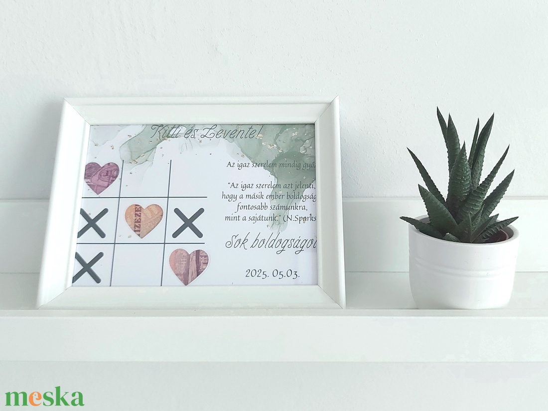 Esküvői pénzátadó képkeret - győztes szív - esküvő - emlék & ajándék - nászajándék - esküvői pénzátadó képkeret - Meska.hu