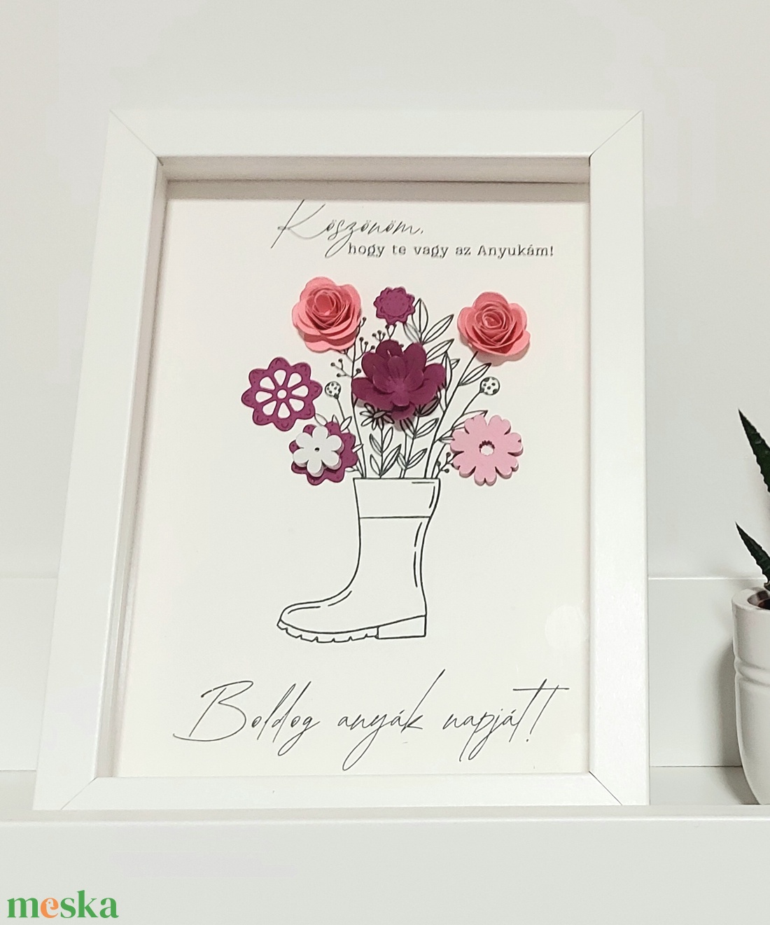Anyák napi képkeret 1. - csizmás - otthon & életmód - dekoráció - kép & falikép - 3d képek - Meska.hu