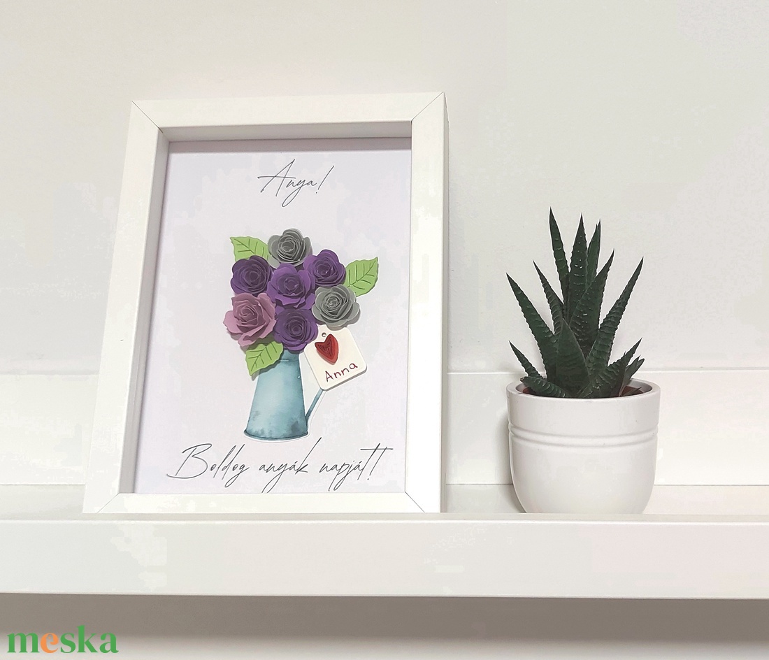 Anyák napi képkeret 2. - lila névre szóló - otthon & életmód - dekoráció - kép & falikép - 3d képek - Meska.hu