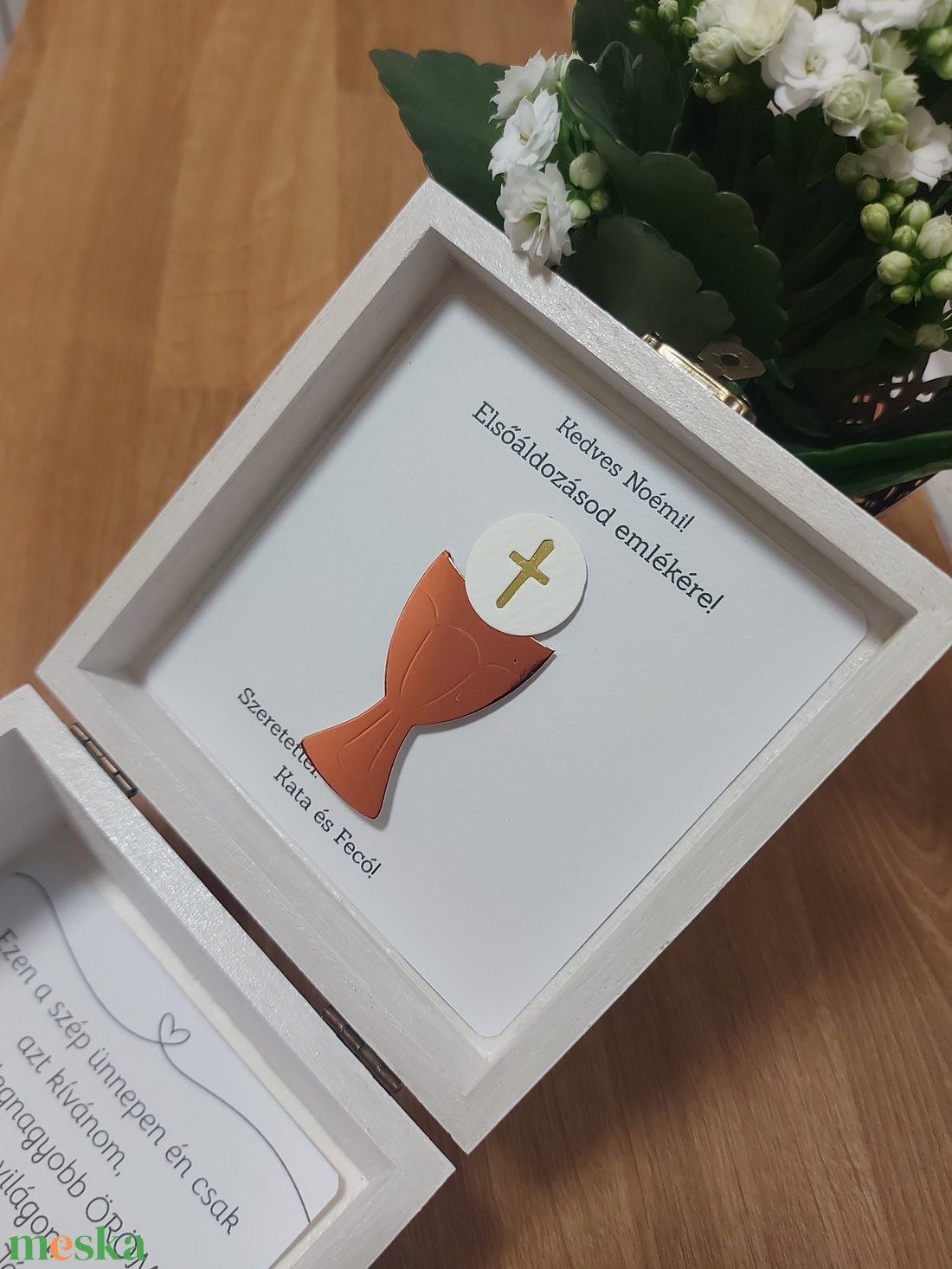 Elsőáldozási emlék fadoboz - dekopage - otthon & életmód - papír, írószer - ajándékozás kellékei - pénzátadó doboz - Meska.hu